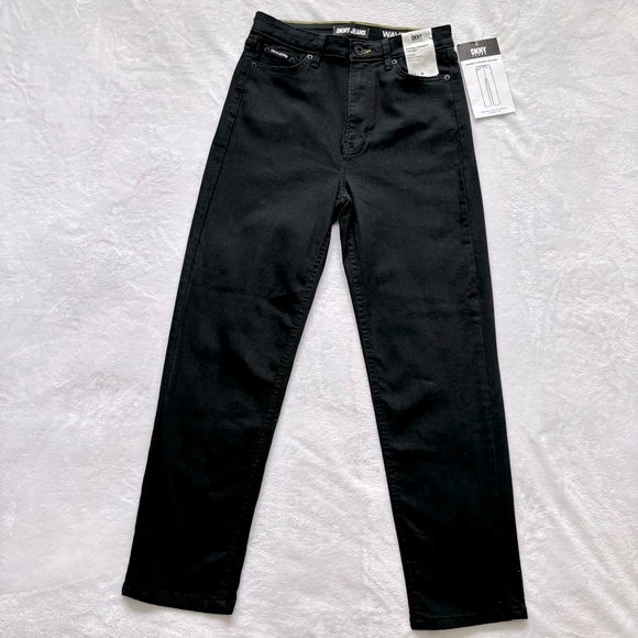 DKNY JEANS Waverly Straight Leg High Rise Black Jeans--27/4 - Picture 8 of 16